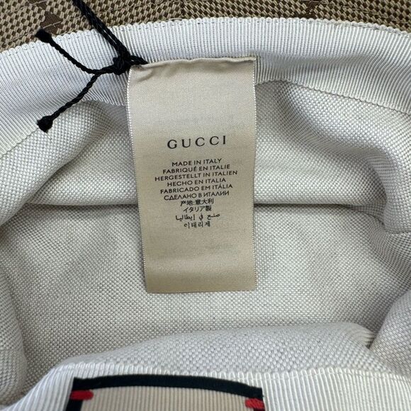 Gucci Jumbo Gg Monogram Khaki Brown Monogram Bucket Hat Medium Maxi Fedora NWT - Picture 7 of 11